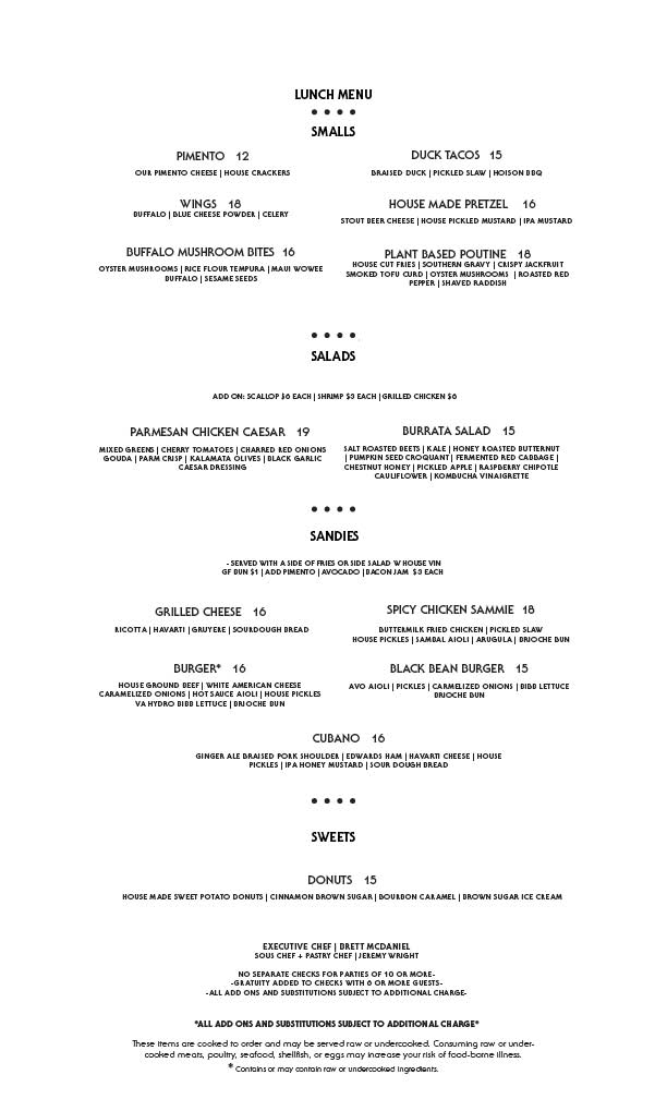 Lunch Menu - Esoteric