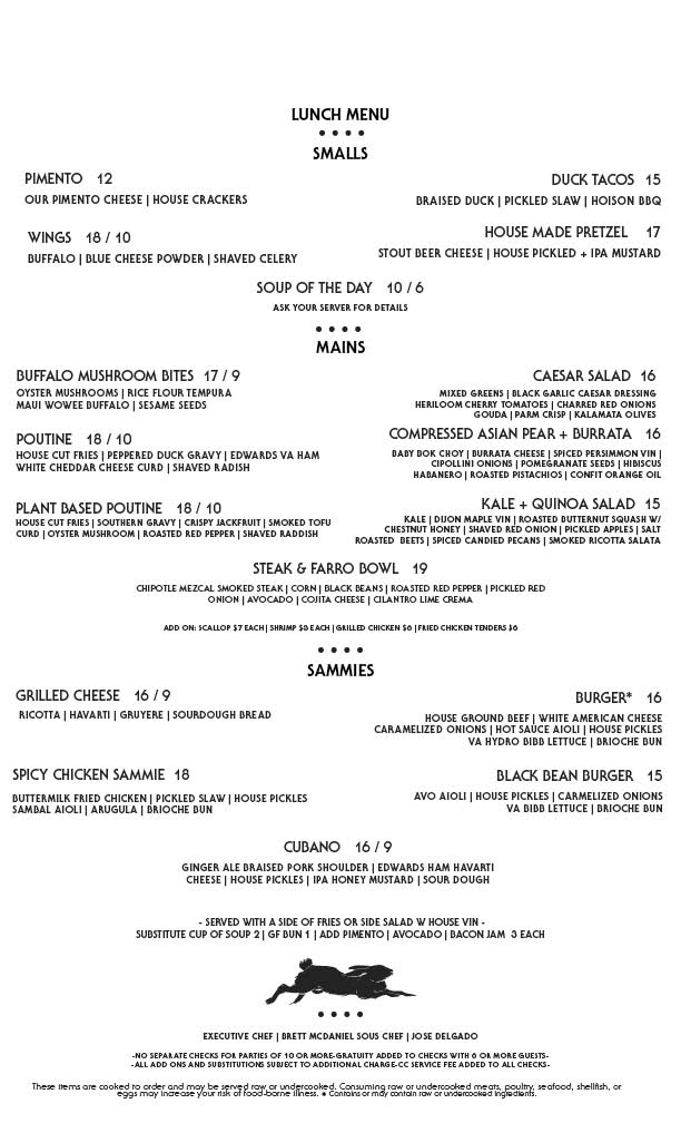 Lunch Menu - Esoteric