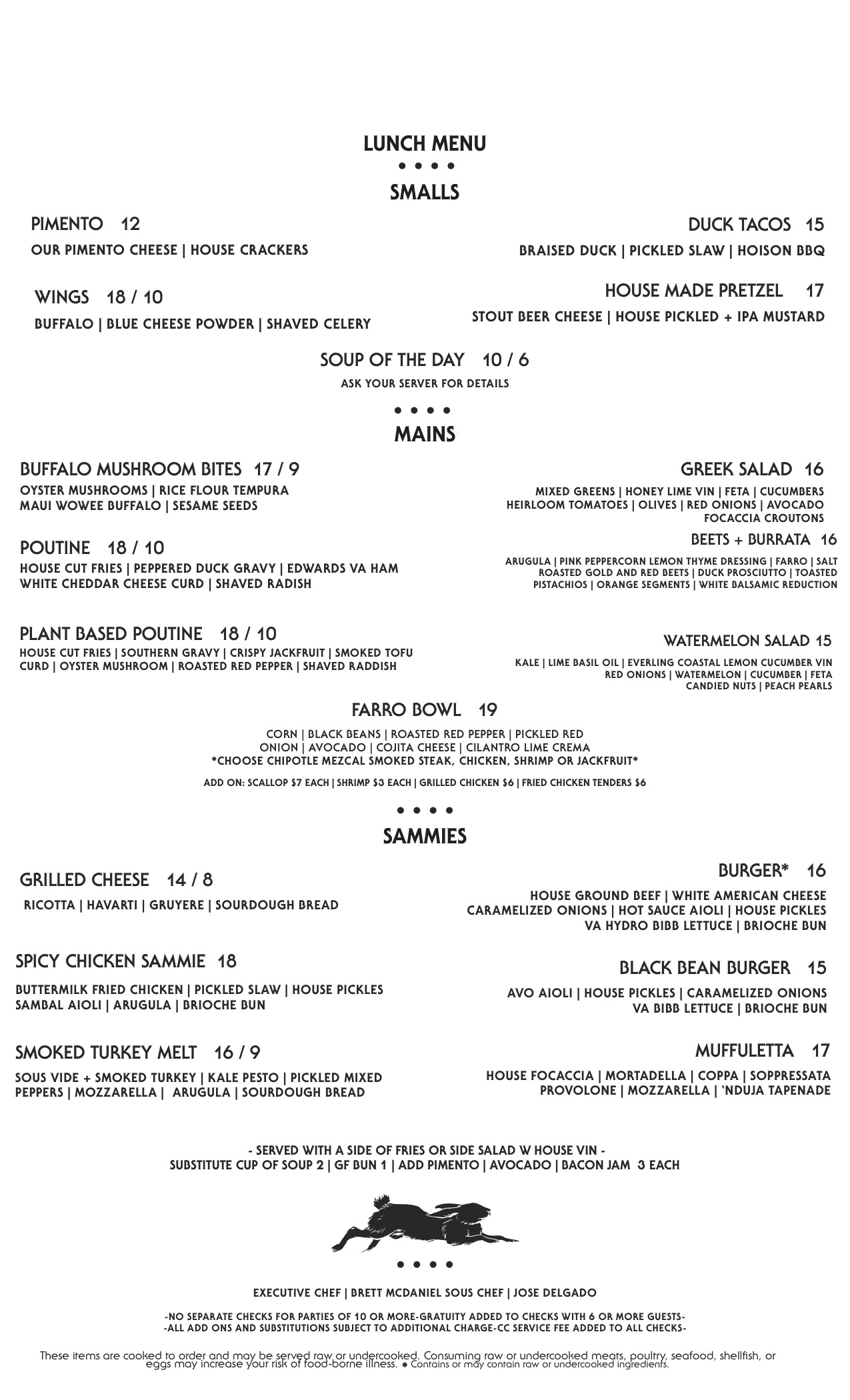 Lunch Menu - Esoteric